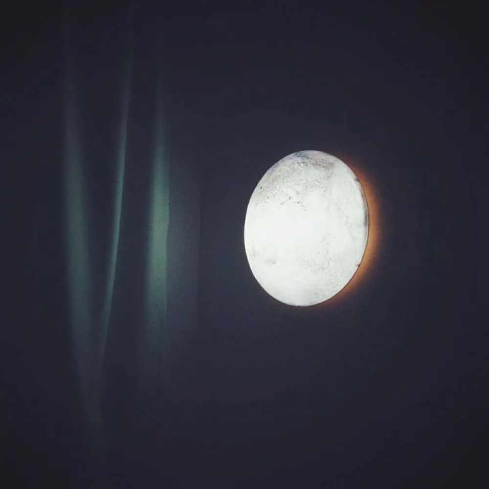 Entspannende Simulation Mondwandlampe mit Fernbedienung Innenheilung im Freien heilende Mondnachtlicht für Gang Schlafzimmer Korridor Porch230v