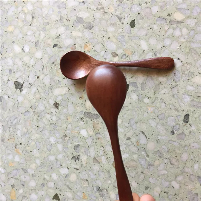 Small Wood Coffee Tea Spoon 12 3cm Brown Wooden Spoons for Sugar Salt Jam Mustard Ice Cream Natural Wooden Handmade Fre3285