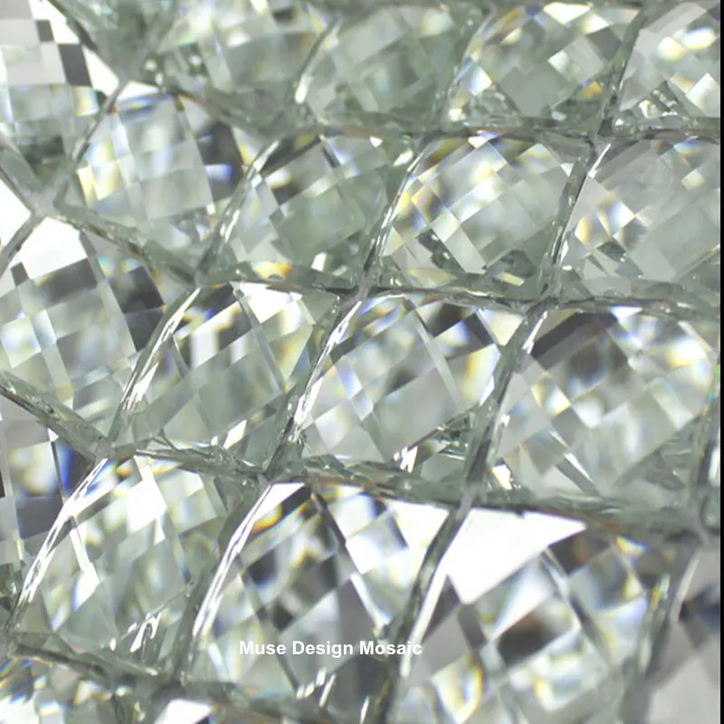13 bordi smussati cristallo diamante brillante specchio mosaico di vetro piastrelle showroom adesivo da parete KTV vetrina fai da te decorare2339