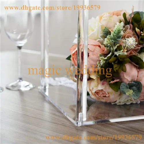 Acrylique Clear Centrophice Square Flower Stand de la table d'événements de mariage Decoration234X