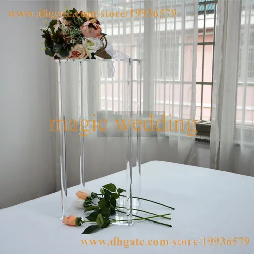 Acrylique Clear Centrophice Square Flower Stand de la table d'événements de mariage Decoration234X