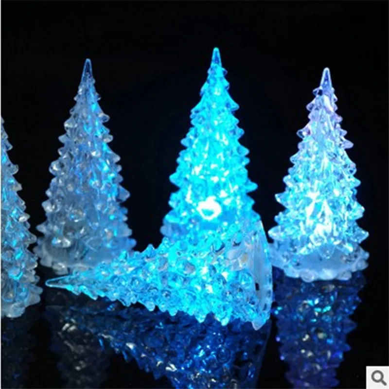 Mini Árvore de Natal Luzes LEDs Crystal Clear Colorful Natal Trees Night Lights Ano New Party Decoration Bed Lamp Ornament CL9943906