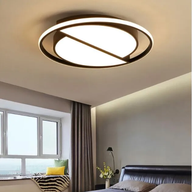 Dimmable Led Ceiling Lamp Modern Black Ceiling Light Round Living Room Kitchen Light Fixtures Indoor Lighting Ceiling252G