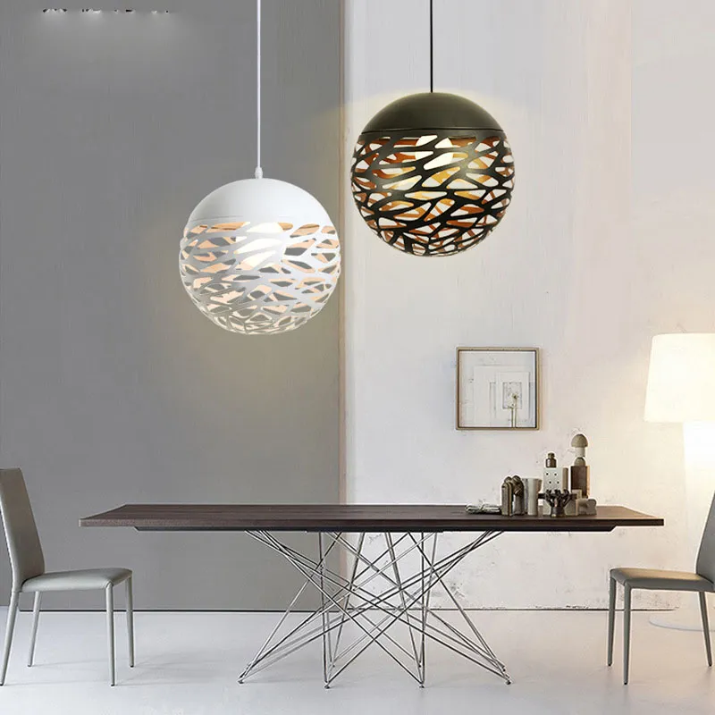 Lámpara colgante moderna lámpara colgante de Metal Globle con soporte E27 estilo recortado nuevo estilo para sala de estar 221H