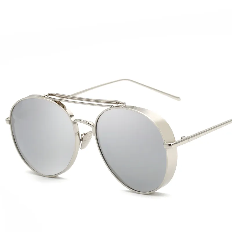 Occhiali da sole rotondi di moda designer di marchi in stile europeo occhiali da sole polarizzati uomini donne spesse bordo v occhiali300y
