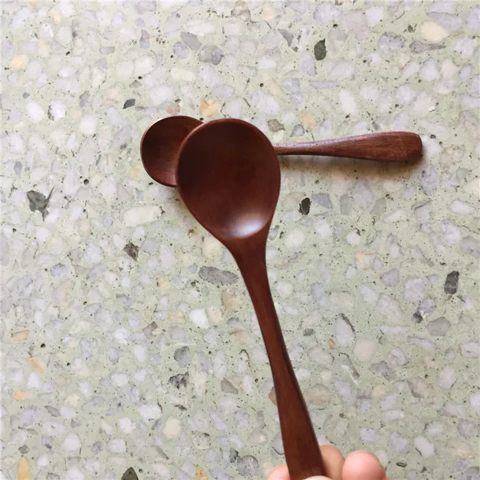 Small Wood Coffee Tea Spoon 12 3cm Brown Wooden Spoons for Sugar Salt Jam Mustard Ice Cream Natural Wooden Handmade Fre225Z