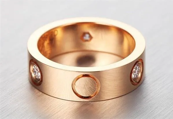 Promoção louca anéis de aço de titânio para mulheres homens casais cz alianças de casamento pulseira feminina jóias2485