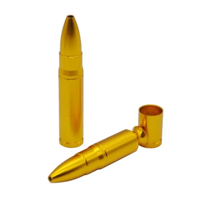 금속 파이프 제조 업체 도매 무료 휴대용 두 조각 총알 담배 홀더 파이프