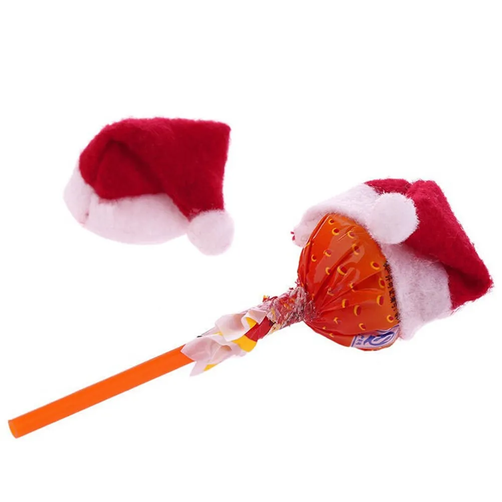 Mini Noel Şapkası Noel Baba Şapka Noel Lolipop Hat Mini Düğün Hediyesi Yaratıcı Kapaklar Noel Ağacı Süsleme Dekor307l