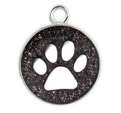 Colors 18mm Cat Dog paw prints footprint hang pendant charms fit for diy phone strips keychains bag fashion jewelrys3141