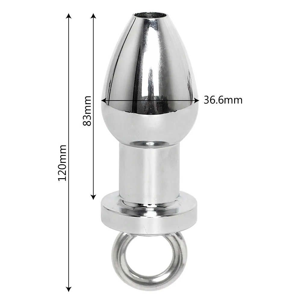 IKOKY Anal Butt Plug Anus Beads Balls Inner Hollow Adult Product Sex Toys for Women Men Gay Enema Handle Ring Syringe Cleaning Y1892803
