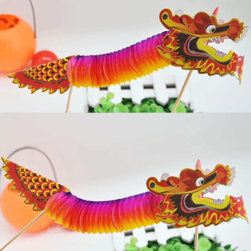パック3Dチャイニーズドラゴンティッシュペーパーフラワーボール中国の新年飾りハニカムハンギング装飾2287