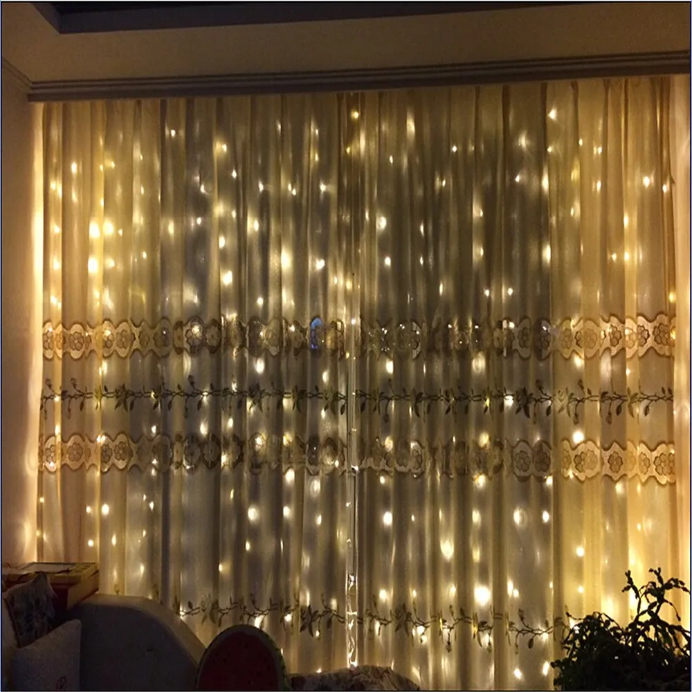 6m x 5m 960Led Outdoor Home Warm White Chulty Decorative Xmas String Fairy Curtain Garlands Party Lights For Wedding256V