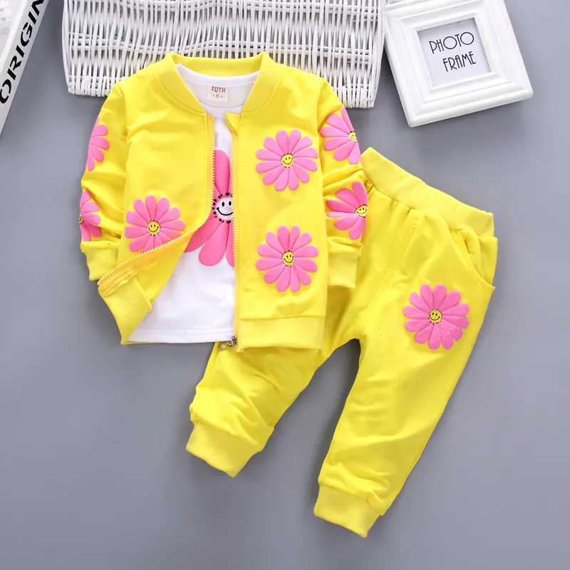 3 pezzi set di abbigliamento bambini bambini ragazza autunno cotone moda ragazze set abiti bambini vestiti bambini sport casual set