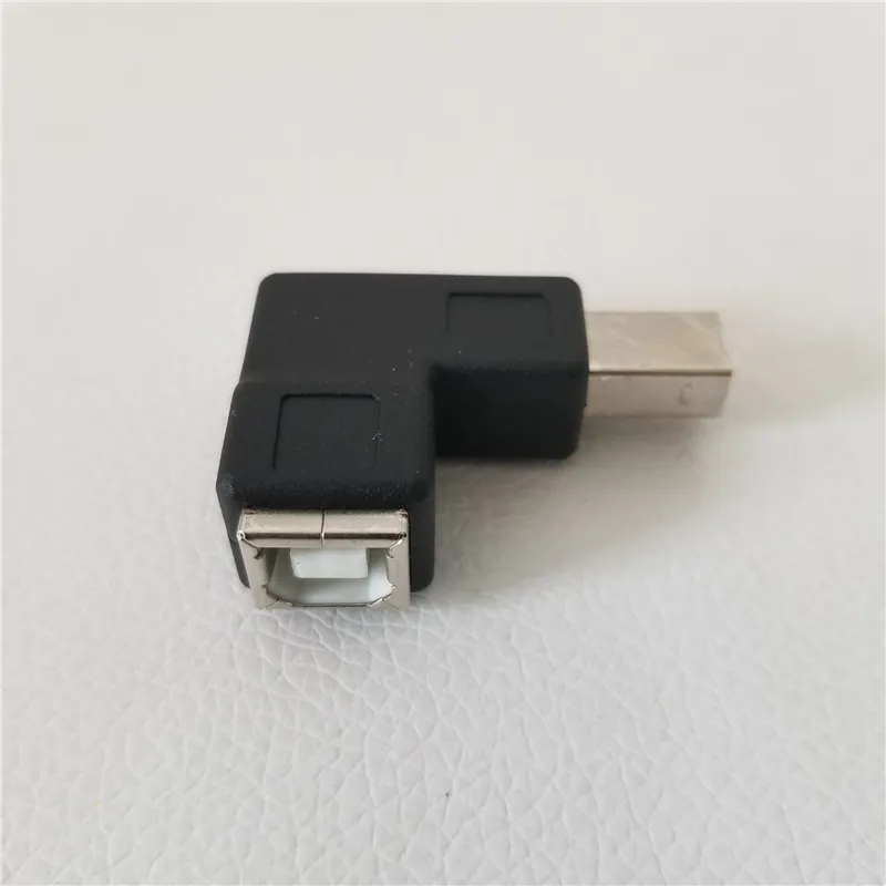 USB 2.0 Type B Port d'impression Adaptateur Convertisseur 90 Degrés Angle Droit Plug Extender Jack mâle à femelle pour Imprimante Scanner Noir