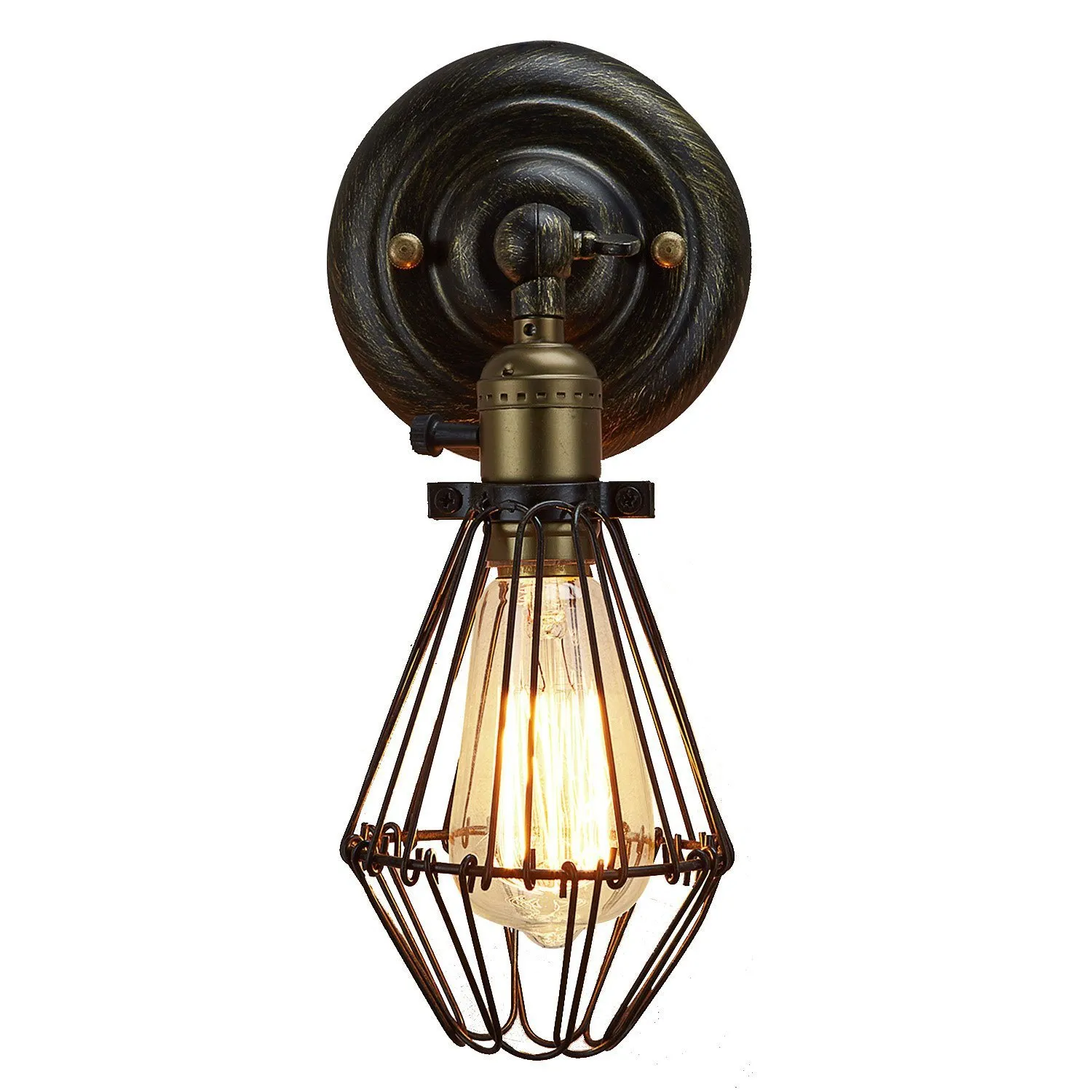 Wall Lamps Edison Vintage Chandeliers Rustic Wire Hanging Industrial Cage Light bedroom corridor295P
