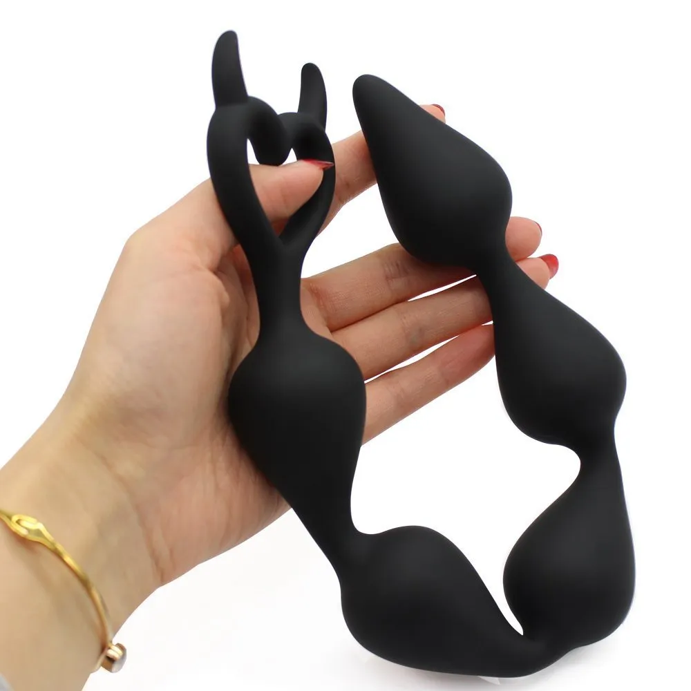 2018 Nuovo arrivo Grandi perle anali in silicone Flessibili Butt Plug Giocattoli del sesso anale Prodotti del sesso Palline anali unisex 36 * 3,5 cm S924