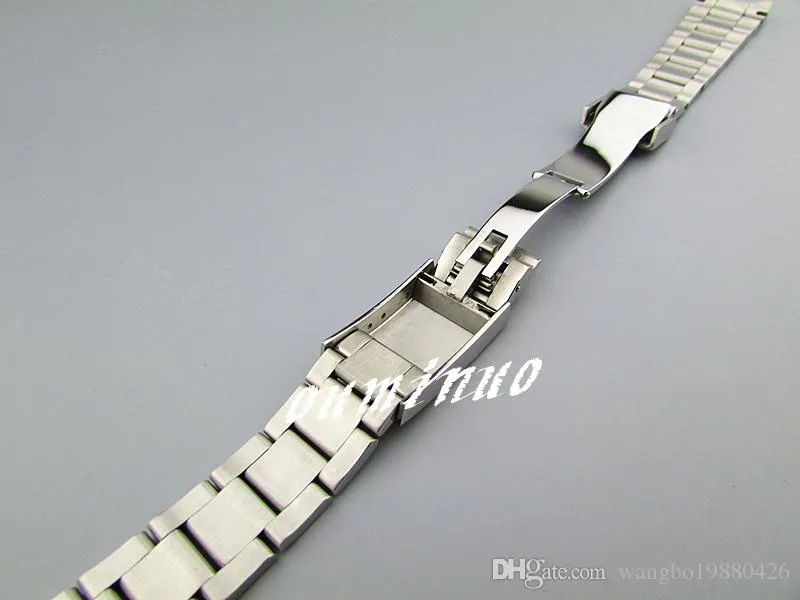 20mm spänne 16mm Ny högkvalitativ polerad borstad finish Pure Solid rostfritt stål Watchband Bands Watch Rem för Solex Wat301M1889