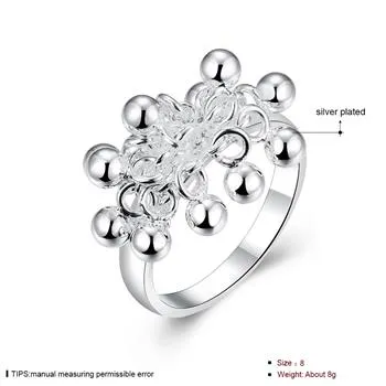 Venda por atacado - - Varejo menor preço de presente de Natal 925 anéis de prata Uva anel Europa e América anel de prata bola jóias R016
