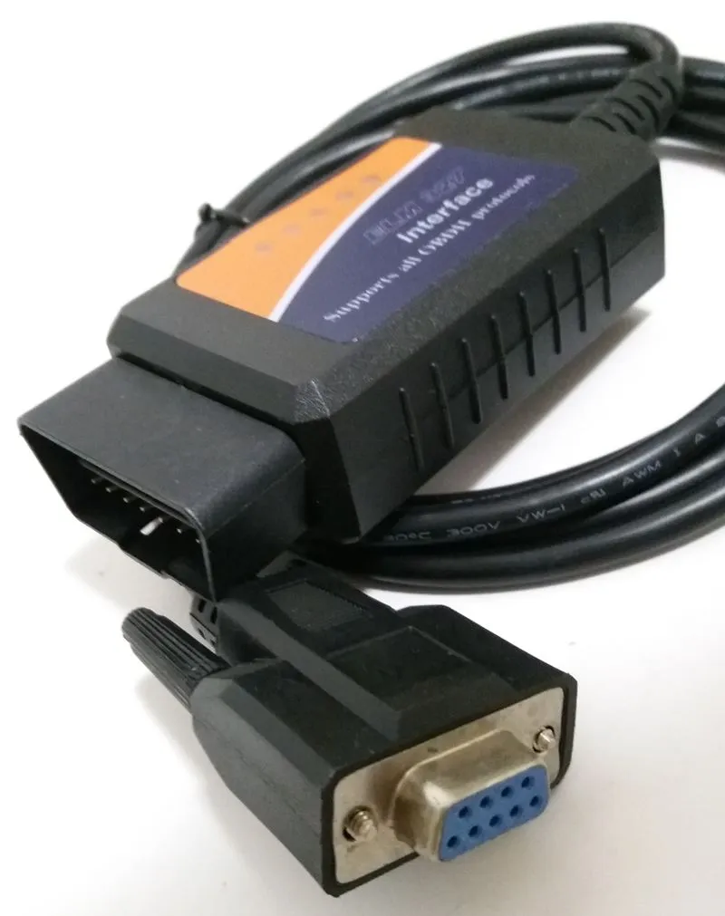 10шт / много ELM327 адаптером на COM порт RS232 кабель OBD2 версия микропрограммы сканера версии v1.Инструмент OBDII 4Б Элм диагностическому OBD-разъему 327 поддерживает все протоколы OBDII