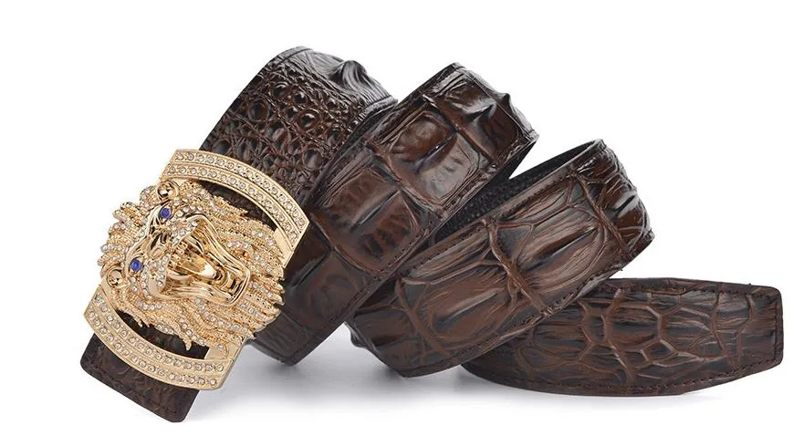2018 Nuovo designer originale Designer originale Big Buckle Leopard Belt Men Fancella Luxury Cintura di alta qualità MENS CELLE A GENIE CELLE 226Y