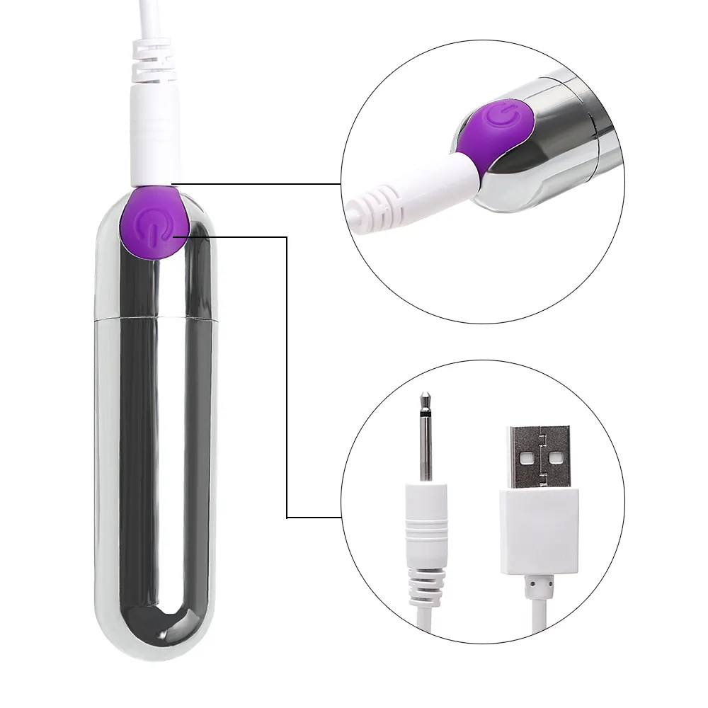 Ikoky Starke Vibration Bullet Vibrator Sex Toys für Frauen USB wiederaufladbare 10 Geschwindigkeit wasserdicht