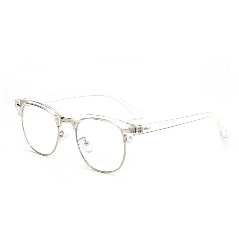 2020 Classic Rivet Half-Frames Eyeglasse Vintage rétro Optica Glasse-yeux Fames hommes Femmes Clair Spectacle Cadre des lunettes OCULOS DE254U