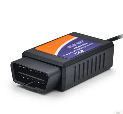 100 ADET ELM327 USB Plastik OBDII Tarayıcı Arabirimi Tüm OBDII Protokolleri Destekler USB V2.1 ELM 327 OBD 16 PIN Benzin Vehicels