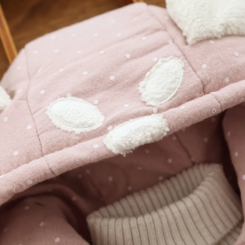 Roze Hooded Winterjas Baby Warm Winter Twins Kleding Peuter Jas Voor Meisjes Winterjas Baby 6-36 Maanden