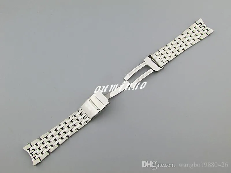 22 mm neue, hochwertige SS-Uhrenarmbänder mit gebürstetem, gebogenem Ende für Breitling Watch3110