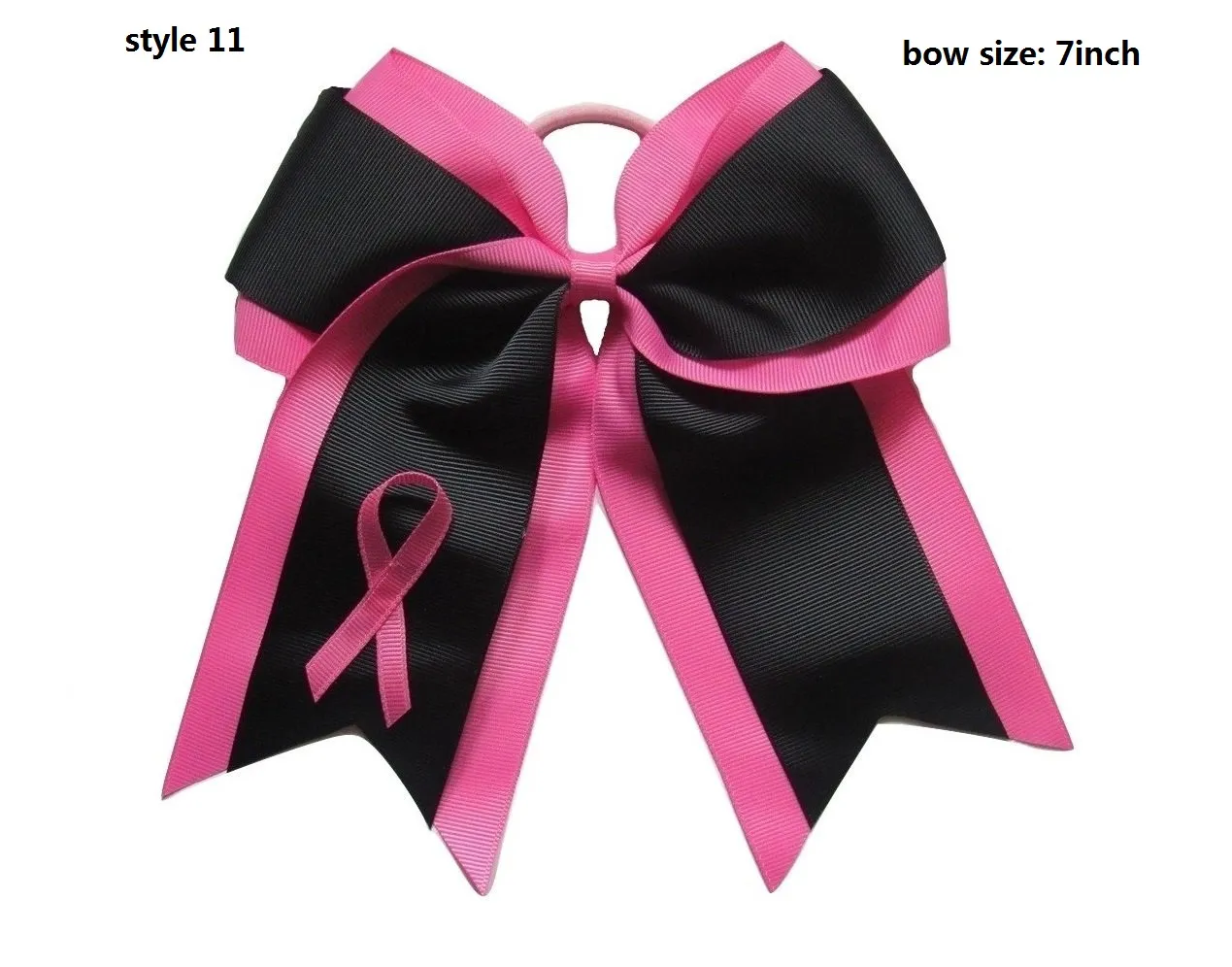 8" Breast Cancer Cheer Bows With Elastic Hair Band For Kids Girls Large Handmade Printed Ribbon Hair Bows Hair Accessories 11style 
