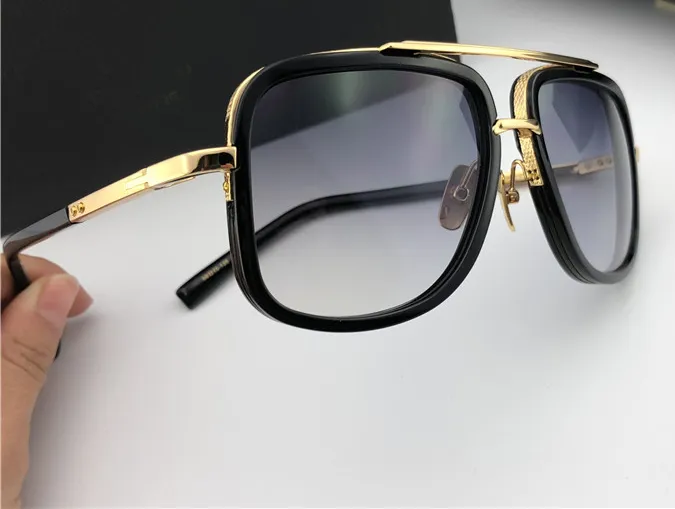 Occhiali da sole pilota quadrati classici da uomo 2030 Oro titanio Marrone sfumato gafas de sol Sonnenbrille Occhiali da sole vintage UV400 Prot227c