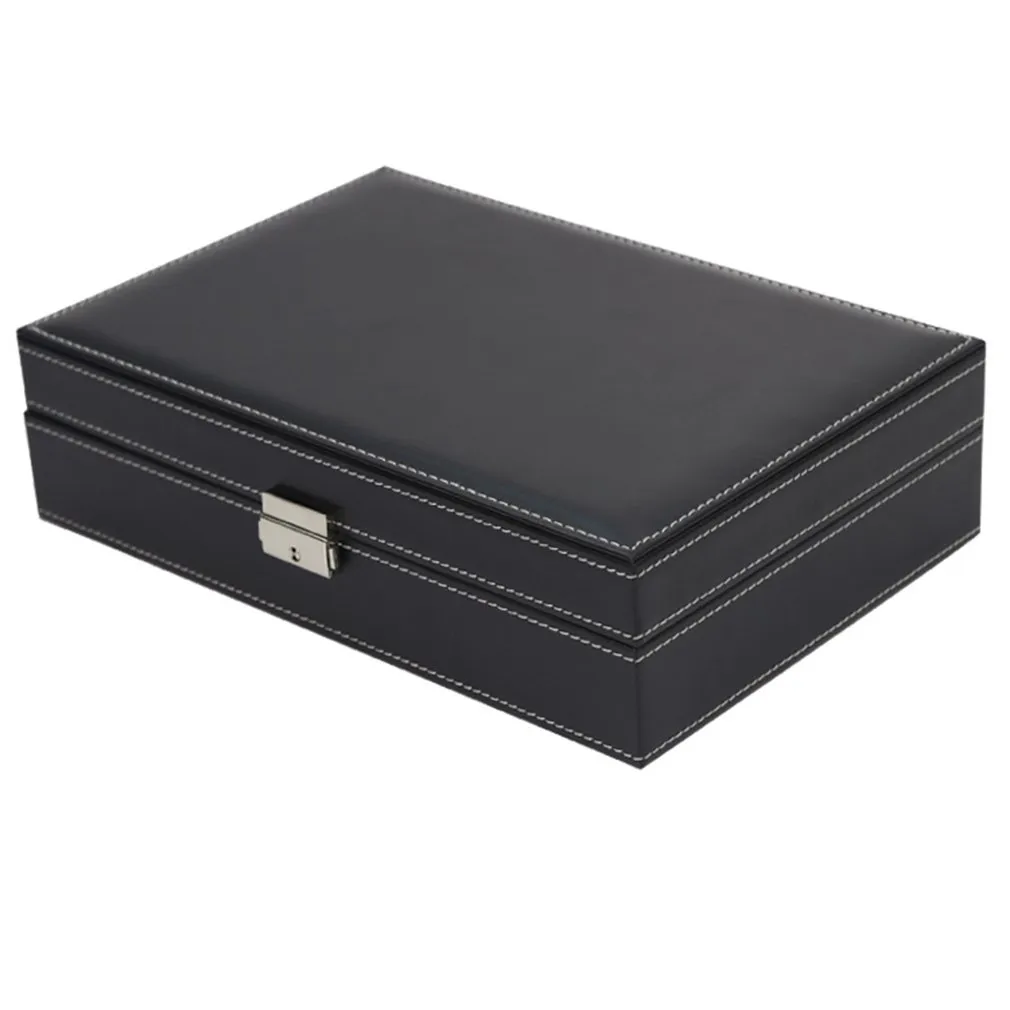 Multifunctional Watch Jewlery dispaly Box PU Leather Watch Earring Ring Necklace Cases Storage Casket Display Holder TOP quality1268c