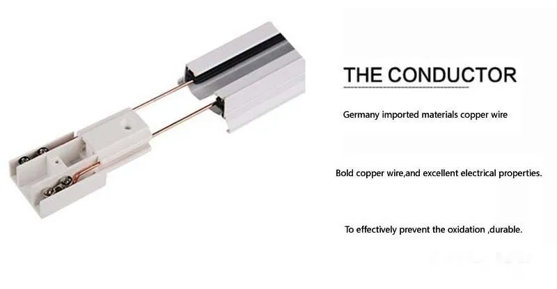트랙 레일 2 선 두꺼운 알루미늄 0.5M 또는 1M LED 트랙 조명 부속품 용 트랙 레일 커넥터