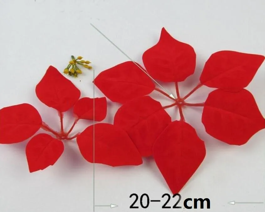 Red 100p Dia 20cm 7 87 Artificial Simulation Silk Poinsettia Christmas Flower Decorative Flowers2068