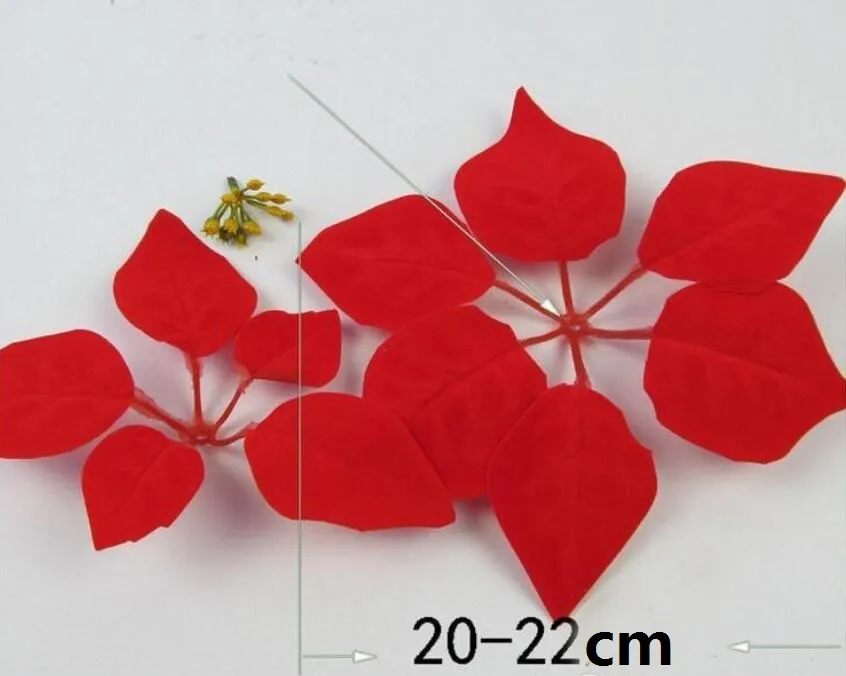 Rojo 100p Dia 20cm 7 87 Simulación artificial Poinsettia de seda Flor de Navidad Flores decorativas 2068