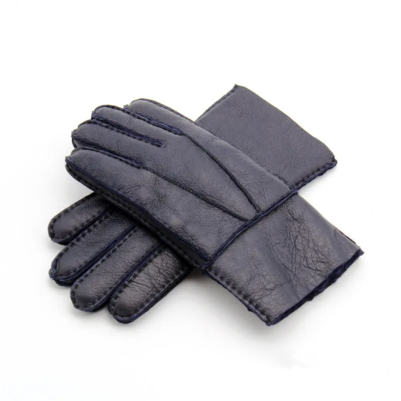 Klassische neue Herrenhandschuhe aus 100 % Leder, hochwertige Wollhandschuhe in mehreren Farben 253k