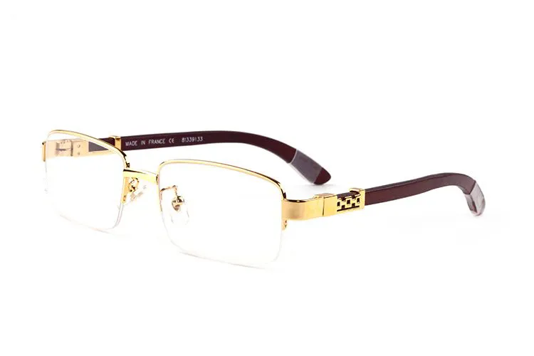 Nuevas gafas de sol de moda para hombres y mujeres, gafas de cuerno de búfalo, gafas de sol deportivas sin montura de madera de bambú con estuches lunettes285K