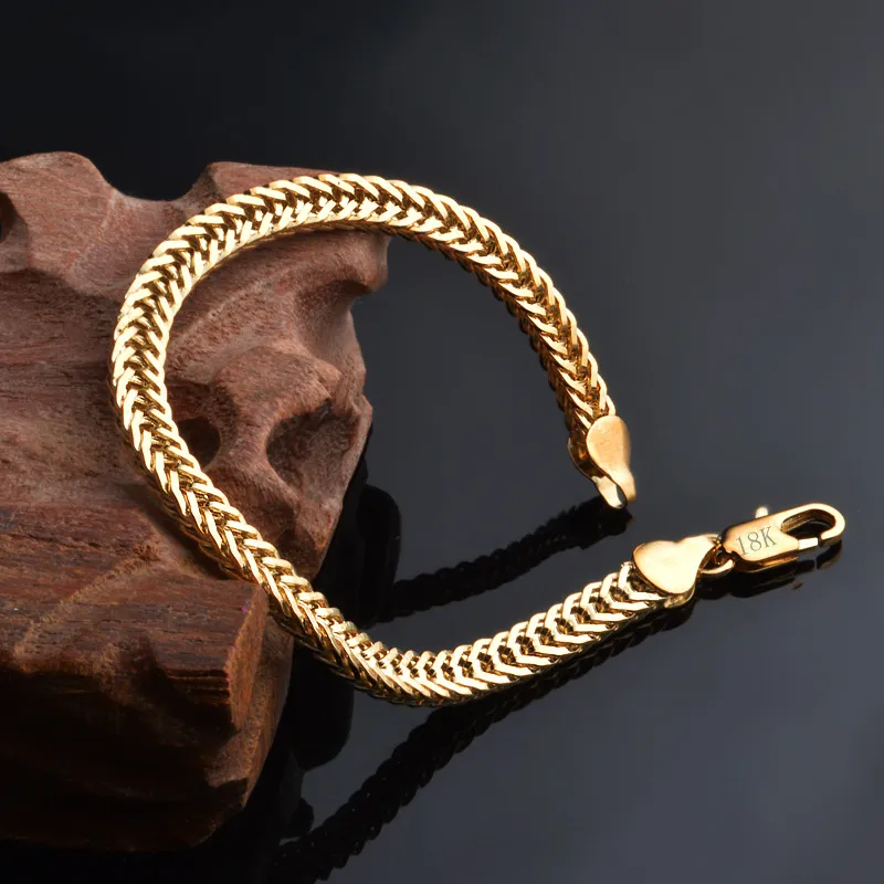 Luxe 6 MM 18 K Vergulde Snake Touw Kettingen Ketting Bangle armbanden Voor vrouwen Mannen Mode-sieraden set Accessoires Gift Hip Hop330G