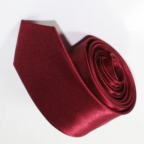 Satin polyester silkes slips hals banden män kvinnor vinröd mager fast färg vanliga 20 färger 5cmx145cm332m