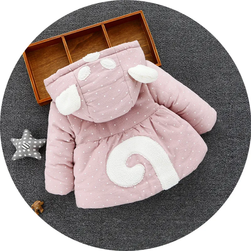 Pink Hooded Winter Coat Baby Warm Winter Twins Clothing Toddler Coat for Girls Winter Jacket Baby 6-36 Months