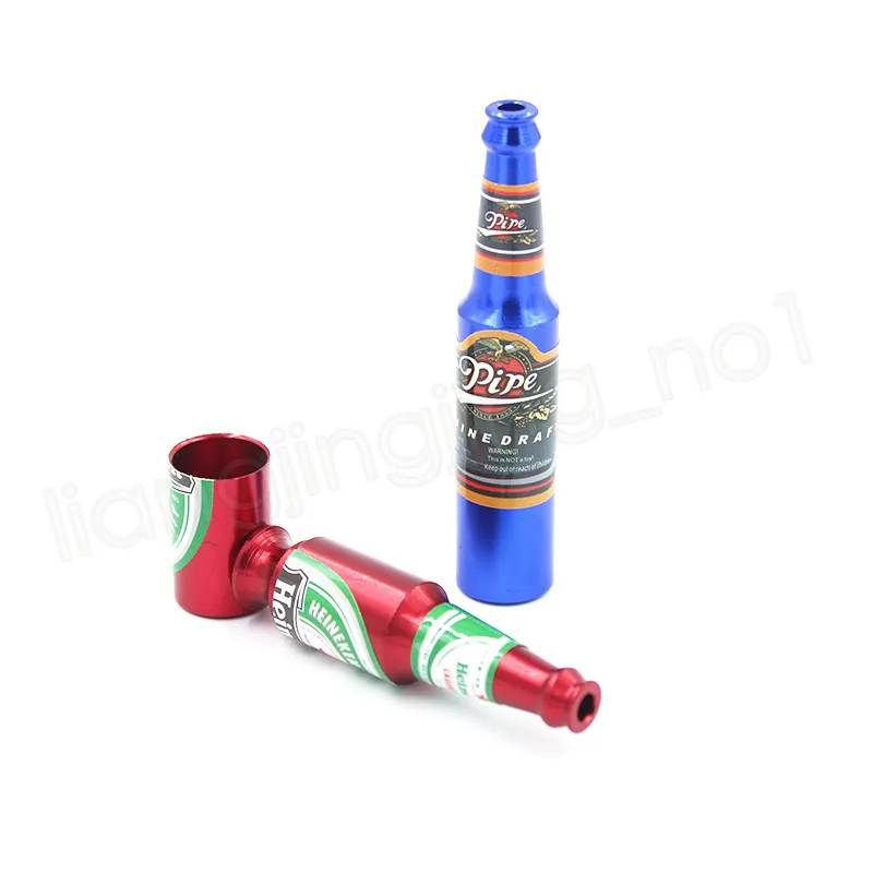 Küçük bira şişesi metal sigara içme el borusu şık mini boyutu tütün duman filtre boruları taşınabilir yağ brülör boru sigara aksaklıklar3526838
