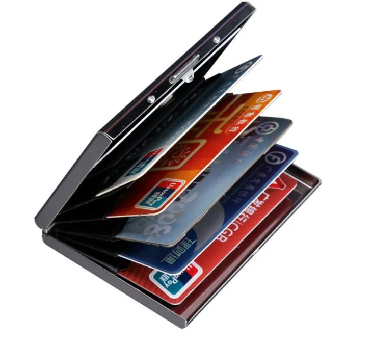 NUOVO Porta della carta di credito in acciaio inossidabile ad alta qualità di alta qualità da donna con carta carta da banco in metallo box294o