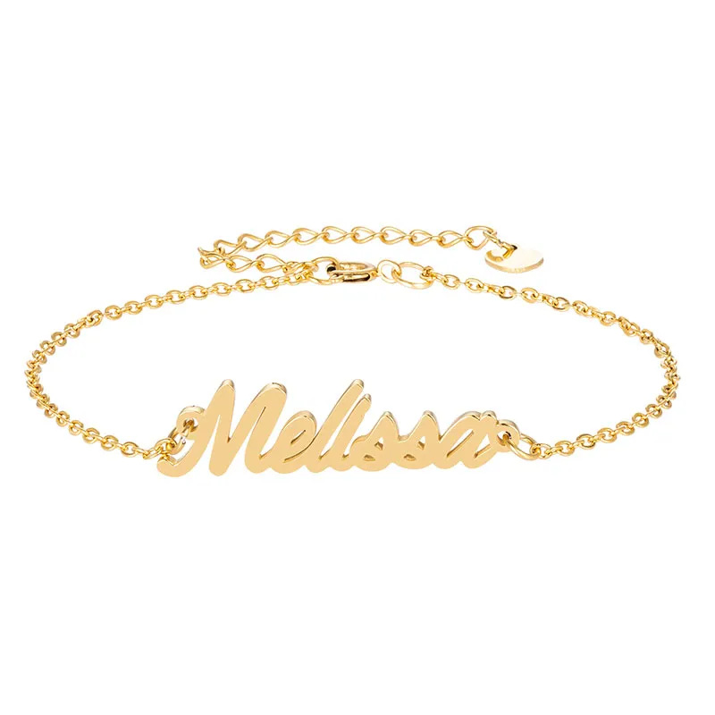 Fashion Stainless Steel Name Necklace Bracelet Set for Women 