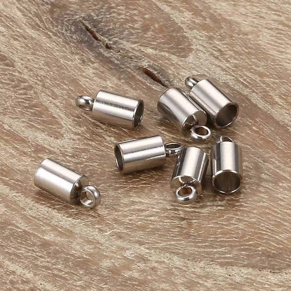 15 Sizes Chain Cord Crimp end Beads Stainless Steel Bucket Cord Crimp End Caps Fasteners for Jewelry DIY Making Accessories 232S