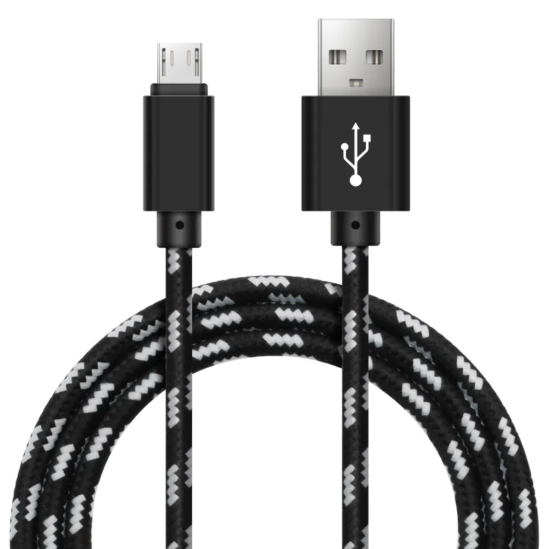 Nylon flätad typ C Micro USB -kablar Snabbladdning Synkronisering Datekabel 1m 2m 3m 0,25 m laddningssladd för Android Smart Phone