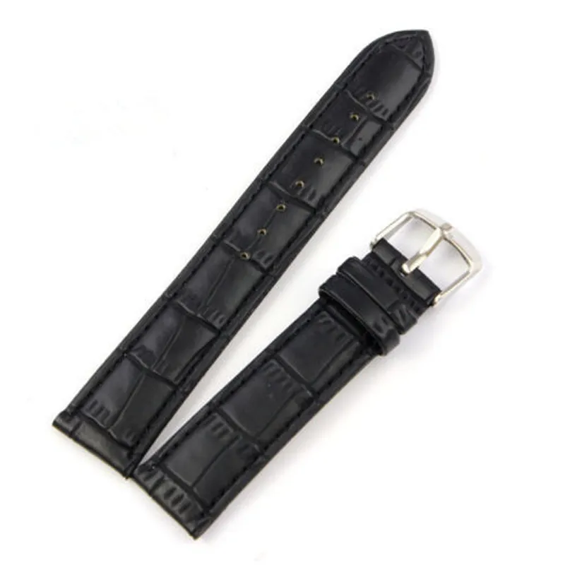 WatchBands Black Brown Leather Watch Strap Band äkta mjukt spänne -handledsersättning Passar Mens Relojes Hombre 14 16 18 20 22mm1302h