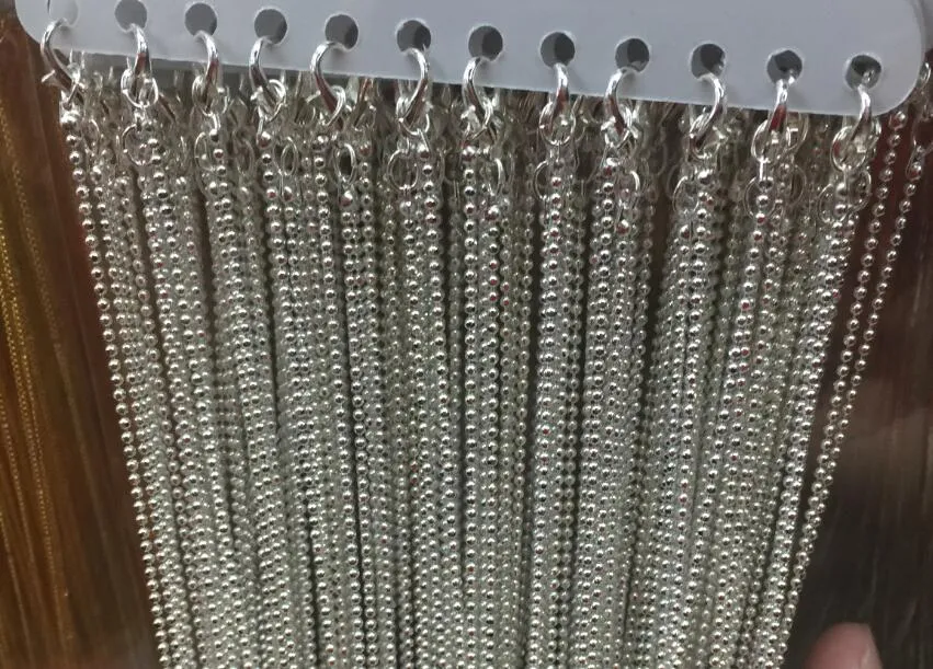 480 шт. блестящие посеребренные шариковые цепочки, ожерелье 45 см, 18 дюймов, 1,2 мм, отлично подходят для плитки для скрэббл, стеклянной плитки, подвески, крышки для бутылок и mo249a