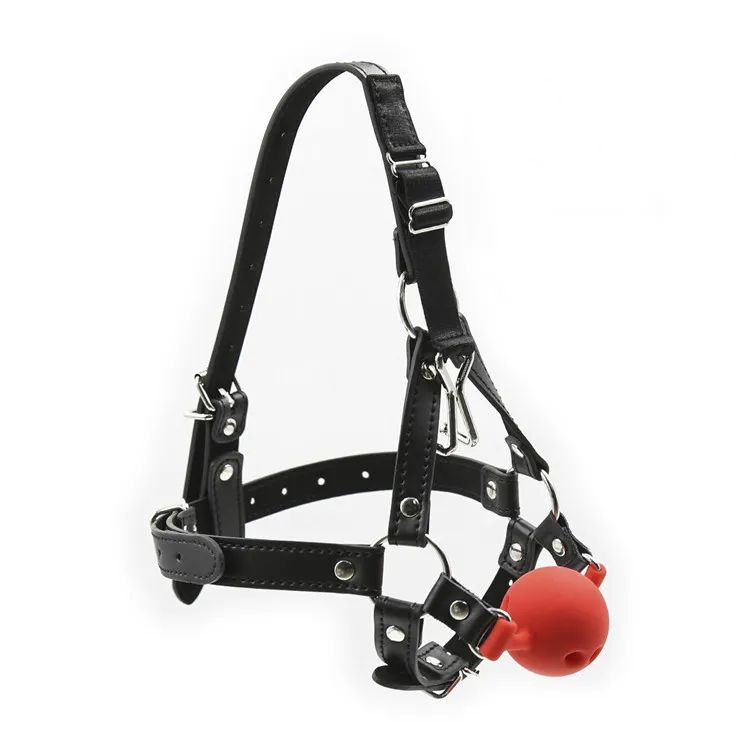 Harness Ball Gag Breathable Silicone Mouth Gag with Nose Hook Bdsm Bondage Gear Fetish Play Black Red Pink Adult Toys for Women2635429694