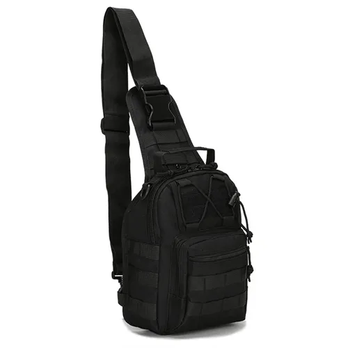 Saco tático de ombro molle preto militari à prova dwaterproof água mochila dos homens do exército pequeno estilingue acampamento caça camuflagem esporte ao ar livre bag229k